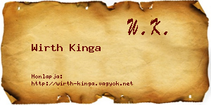 Wirth Kinga névjegykártya