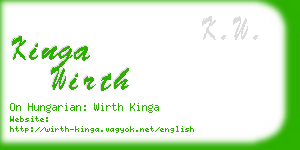 kinga wirth business card